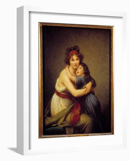 Portrait of Madame Vigee Lebrun and Her Daughter Jeanne-Lucie-Louise (1780-1819), 1789 (Oil on Canv-Elisabeth Louise Vigee-LeBrun-Framed Giclee Print
