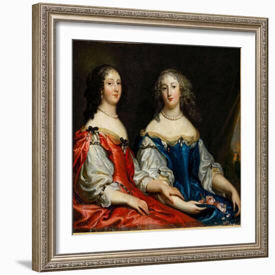 Portrait of Madeleine D'angennes and Catherine D'angennes.-Justus van Egmont-Framed Giclee Print