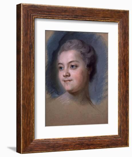 Portrait of Mademoiselle De Chastagner De Lagrange-Maurice-quentin De La Tour-Framed Giclee Print