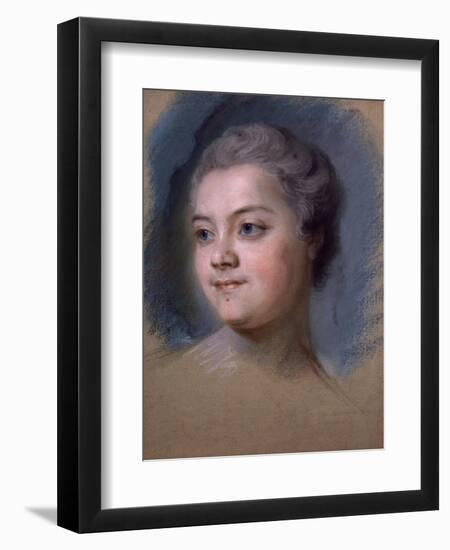 Portrait of Mademoiselle De Chastagner De Lagrange-Maurice-quentin De La Tour-Framed Giclee Print