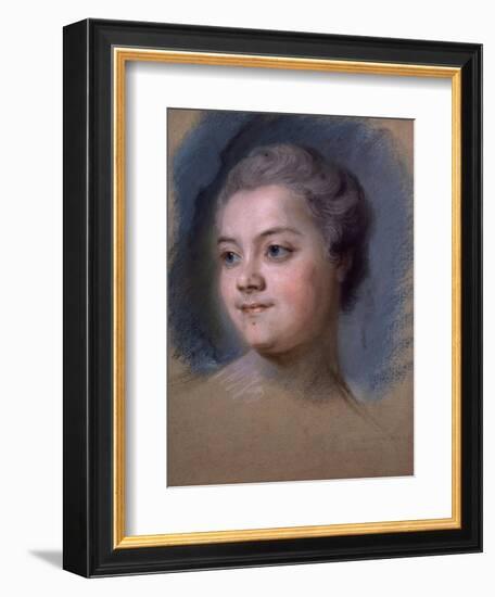 Portrait of Mademoiselle De Chastagner De Lagrange-Maurice-quentin De La Tour-Framed Giclee Print