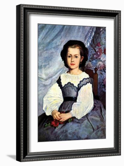 Portrait of Mademoiselle Romaine Lancaux-Pierre-Auguste Renoir-Framed Art Print