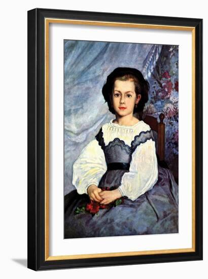 Portrait of Mademoiselle Romaine Lancaux-Pierre-Auguste Renoir-Framed Art Print