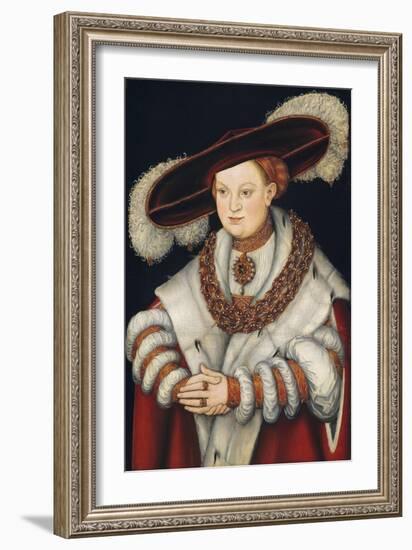 Portrait of Magdalena of Saxony, Wife of Elector Joachim II of Brandenburg, C.1529-Lucas Cranach the Elder-Framed Giclee Print