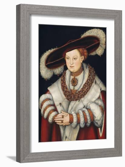 Portrait of Magdalena of Saxony, Wife of Elector Joachim II of Brandenburg, C.1529-Lucas Cranach the Elder-Framed Giclee Print