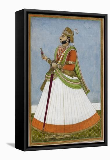 Portrait Of Maharaja Jagat Singh Of Jaipur (R.1803-1818)-null-Framed Premier Image Canvas