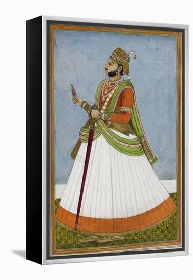 Portrait Of Maharaja Jagat Singh Of Jaipur (R.1803-1818)-null-Framed Premier Image Canvas