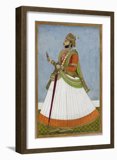 Portrait Of Maharaja Jagat Singh Of Jaipur (R.1803-1818)-null-Framed Giclee Print