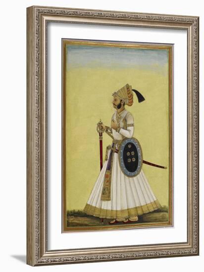 Portrait Of Maharaja Ratan Singh Of Bikaner (R.1831-1852)-null-Framed Giclee Print