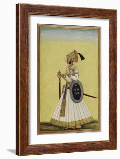 Portrait Of Maharaja Ratan Singh Of Bikaner (R.1831-1852)-null-Framed Giclee Print