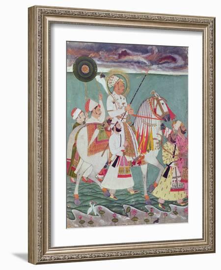 Portrait of Maharajah Ajit Singh of Jodhpur (1678-1724) (Gouache on Paper)-Indian-Framed Giclee Print