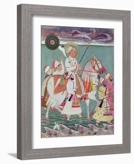 Portrait of Maharajah Ajit Singh of Jodhpur (1678-1724) (Gouache on Paper)-Indian-Framed Giclee Print