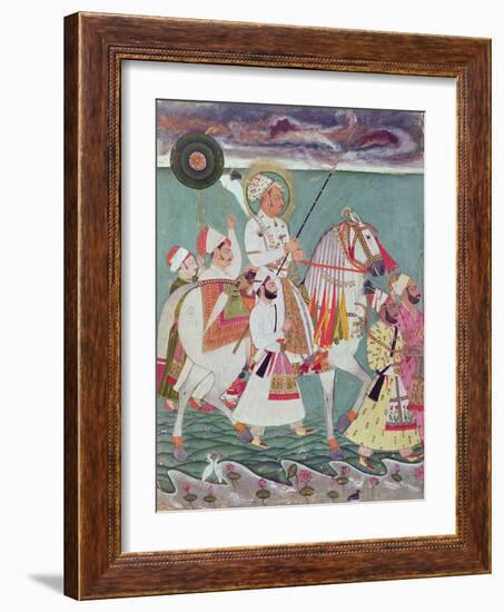 Portrait of Maharajah Ajit Singh of Jodhpur (1678-1724) (Gouache on Paper)-Indian-Framed Giclee Print