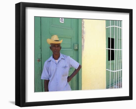 Portrait of Man, Old Colonial Village, Trinidad, Cuba-Bill Bachmann-Framed Photographic Print