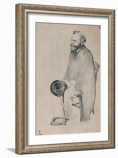 'Portrait of Manet Seated', c.1865, (1946)-Edgar Degas-Framed Giclee Print