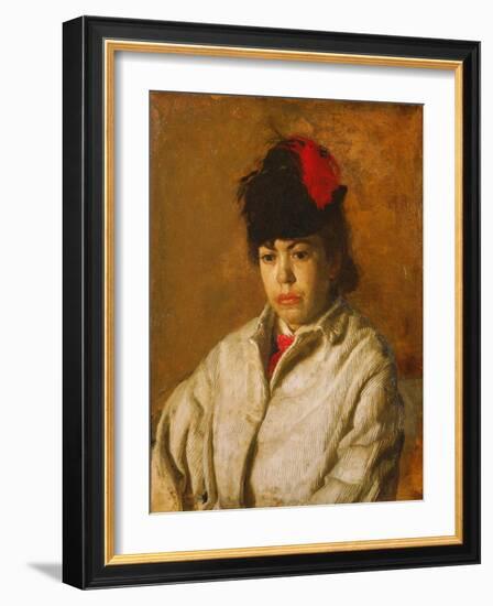 Portrait of Margaret Eakins in a Skating Costume, C.1871 (Oil on Canvas)-Thomas Cowperthwait Eakins-Framed Giclee Print