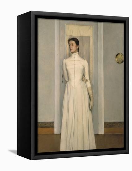 Portrait of Marguerite, the Sister of the Artist-Fernand Khnopff-Framed Premier Image Canvas