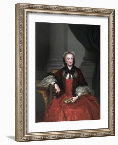 Portrait of Maria Amalia of Saxony, Queen Consort of Spain, Ca 1760-Anton Raphael Mengs-Framed Giclee Print