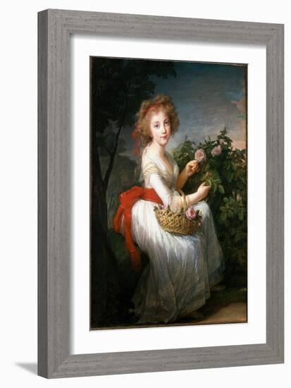 Portrait of Maria Cristina of Naples and Sicily, C.1790 (Oil on Canvas)-Elisabeth Louise Vigee-LeBrun-Framed Giclee Print