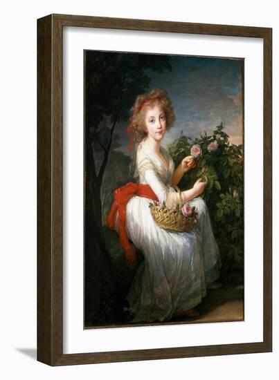 Portrait of Maria Cristina of Naples and Sicily, C.1790 (Oil on Canvas)-Elisabeth Louise Vigee-LeBrun-Framed Giclee Print