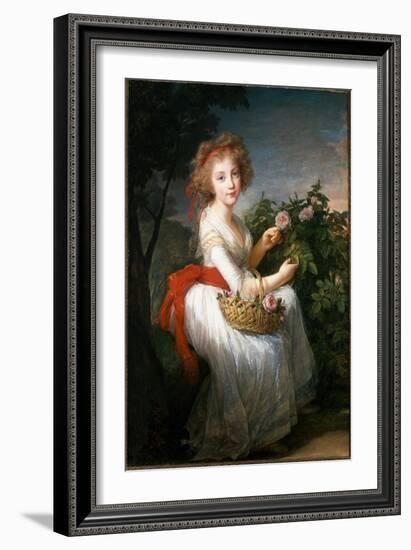 Portrait of Maria Cristina of Naples and Sicily, C.1790 (Oil on Canvas)-Elisabeth Louise Vigee-LeBrun-Framed Giclee Print