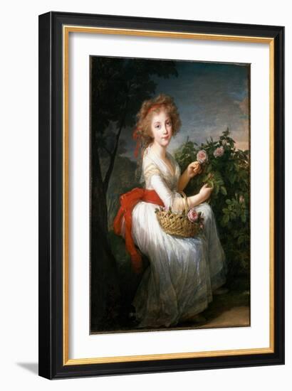 Portrait of Maria Cristina of Naples and Sicily, C.1790 (Oil on Canvas)-Elisabeth Louise Vigee-LeBrun-Framed Giclee Print