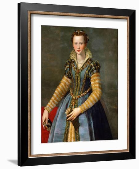 Portrait of Maria De' Medici, Ca 1555-Alessandro Allori-Framed Giclee Print