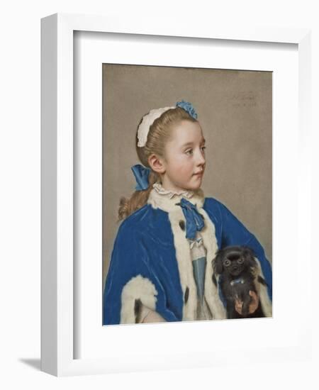 Portrait of Maria Frederike van Reede-Athlone at Seven Years of Age, 1755-Jean-Etienne Liotard-Framed Giclee Print