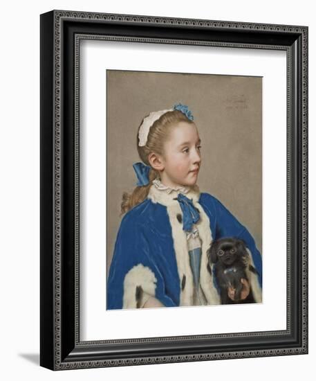 Portrait of Maria Frederike van Reede-Athlone at Seven Years of Age, 1755-Jean-Etienne Liotard-Framed Giclee Print