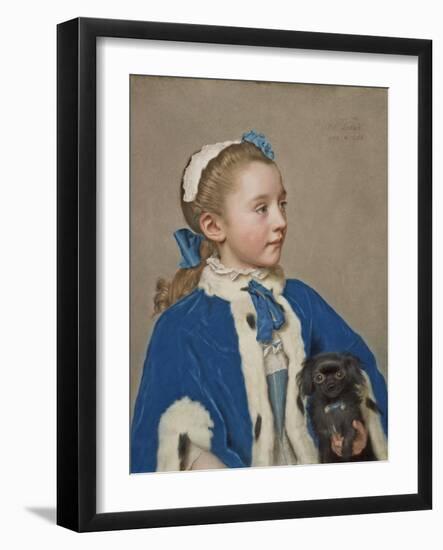 Portrait of Maria Frederike van Reede-Athlone at Seven Years of Age, 1755-Jean-Etienne Liotard-Framed Giclee Print