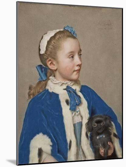 Portrait of Maria Frederike van Reede-Athlone at Seven Years of Age, 1755-Jean-Etienne Liotard-Mounted Giclee Print