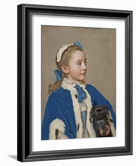 Portrait of Maria Frederike van Reede-Athlone at Seven Years of Age, 1755-Jean-Etienne Liotard-Framed Giclee Print