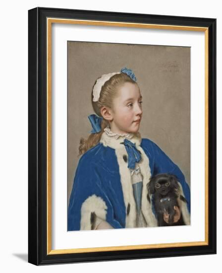 Portrait of Maria Frederike van Reede-Athlone at Seven Years of Age, 1755-Jean-Etienne Liotard-Framed Giclee Print