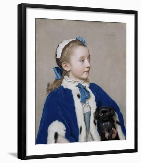 Portrait of Maria Frederike van Reede-Athlone at Seven Years of Age-Jean-Etienne Liotard-Framed Art Print