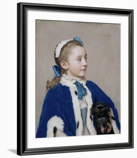 Portrait of Maria Frederike van Reede-Athlone at Seven Years of Age-Jean-Etienne Liotard-Framed Art Print