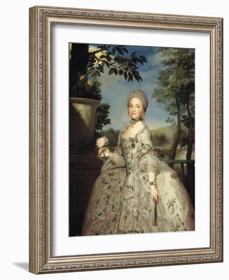 Portrait of Maria Luisa of Parma as Princess of Asturias, Ca 1764-1765-Anton Raphael Mengs-Framed Giclee Print