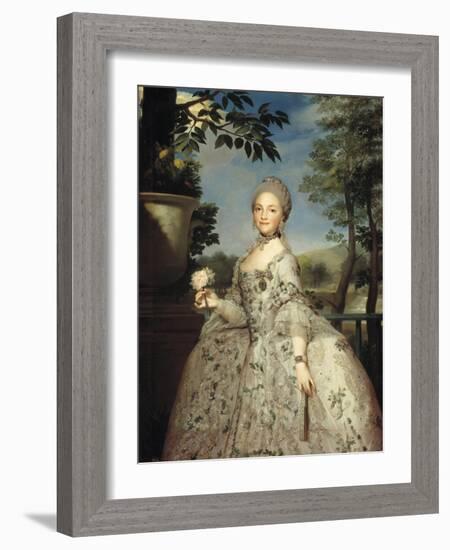 Portrait of Maria Luisa of Parma as Princess of Asturias, Ca 1764-1765-Anton Raphael Mengs-Framed Giclee Print