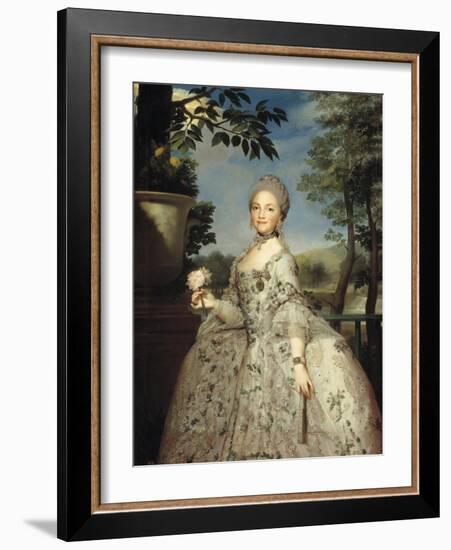 Portrait of Maria Luisa of Parma as Princess of Asturias, Ca 1764-1765-Anton Raphael Mengs-Framed Giclee Print