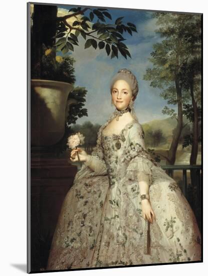 Portrait of Maria Luisa of Parma as Princess of Asturias, Ca 1764-1765-Anton Raphael Mengs-Mounted Giclee Print