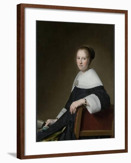 Portrait of Maria Van Strijp-Johannes Cornelisz Verspronck-Framed Art Print
