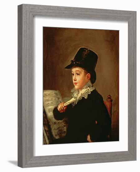 Portrait of Marianito Goya, Grandson of the Artist, circa 1815-Francisco de Goya-Framed Giclee Print