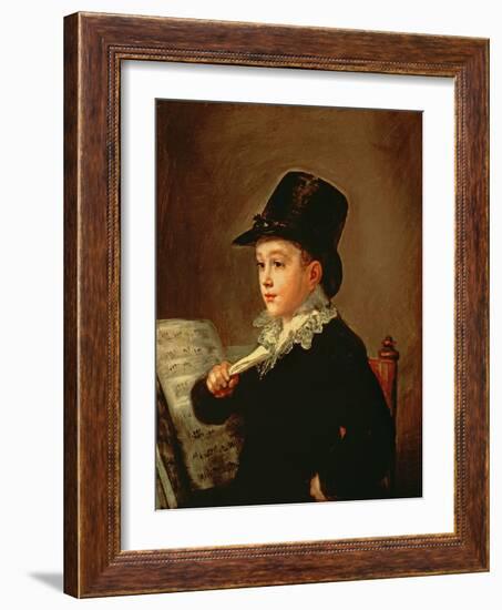 Portrait of Marianito Goya, Grandson of the Artist, circa 1815-Francisco de Goya-Framed Giclee Print