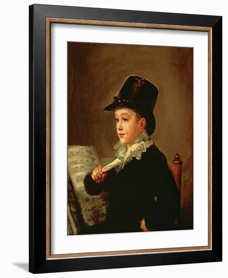 Portrait of Marianito Goya, Grandson of the Artist, circa 1815-Francisco de Goya-Framed Giclee Print