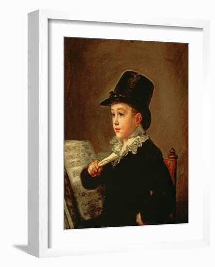 Portrait of Marianito Goya, Grandson of the Artist, circa 1815-Francisco de Goya-Framed Giclee Print