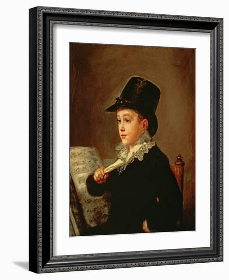 Portrait of Marianito Goya, Grandson of the Artist, circa 1815-Francisco de Goya-Framed Giclee Print