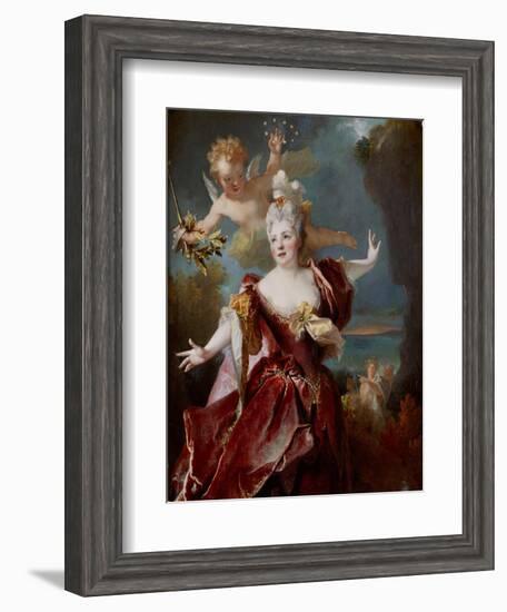 Portrait of Marie Anne De Châteauneuf, Called Mademoiselle Duclos, in the Role of Ariadne, Ca 1712-Nicolas de Largillière-Framed Giclee Print