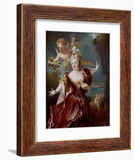 Portrait of Marie Anne De Châteauneuf, Called Mademoiselle Duclos, in the Role of Ariadne, Ca 1712-Nicolas de Largillière-Framed Giclee Print