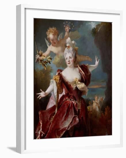 Portrait of Marie Anne De Châteauneuf, Called Mademoiselle Duclos, in the Role of Ariadne, Ca 1712-Nicolas de Largillière-Framed Giclee Print