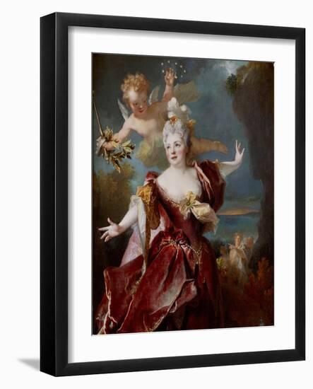 Portrait of Marie Anne De Châteauneuf, Called Mademoiselle Duclos, in the Role of Ariadne, Ca 1712-Nicolas de Largillière-Framed Giclee Print