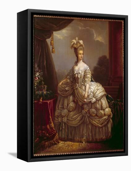 Portrait of Marie Antoinette by Lorraine Habsburg (1755-1793) Queen of France Painting by Marie Eli-Elisabeth Louise Vigee-LeBrun-Framed Premier Image Canvas